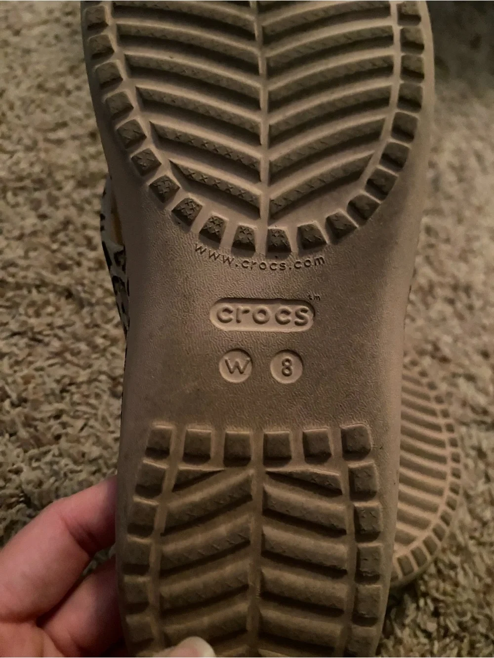 CROCS Leopard Strap Flip Flop in Gold